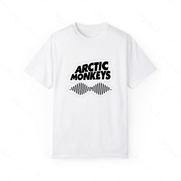 تیشرت سفید و ملانژ طرح ARCTIC MONKEYS کد01