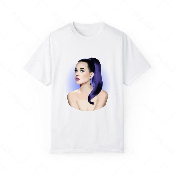 تیشرت سفید و ملانژ طرح KATY PERRY کد01