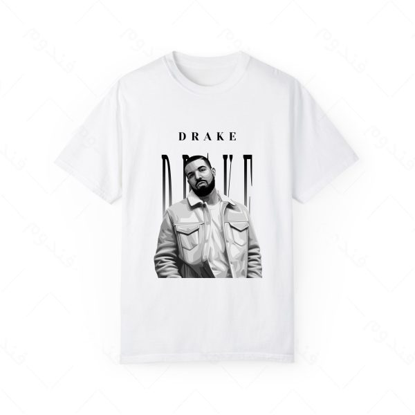 تیشرت سفید و ملانژ طرح DRAKE کد01