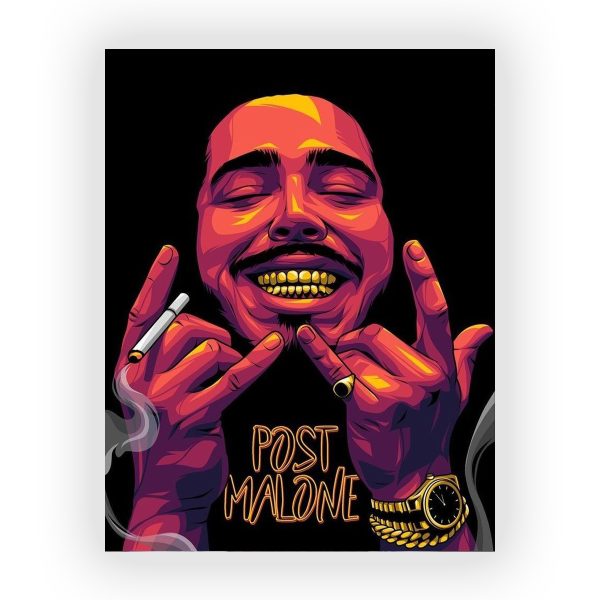 پوستر گلاسه طرح POST MALONE کد06