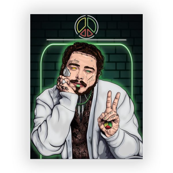 پوستر گلاسه طرح POST MALONE کد12