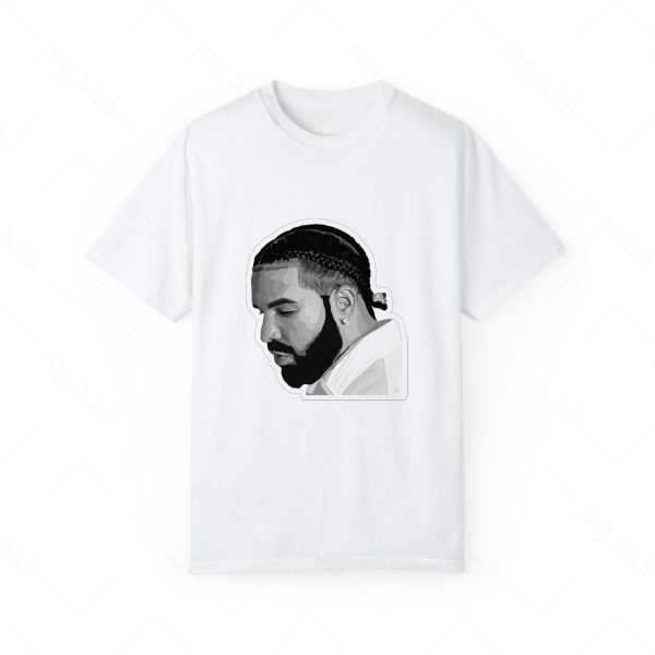 تیشرت سفید و ملانژ طرح DRAKE کد06