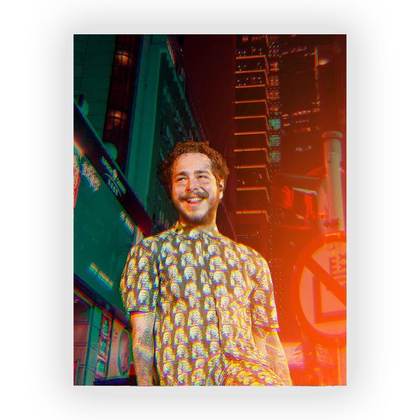 پوستر گلاسه طرح POST MALONE کد15