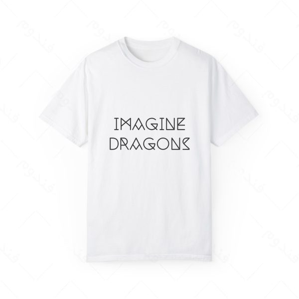 تیشرت سفید و ملانژ طرح IMAGINE DRAGONS کد03