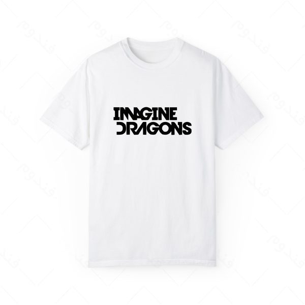 تیشرت سفید و ملانژ طرح IMAGINE DRAGONS کد04