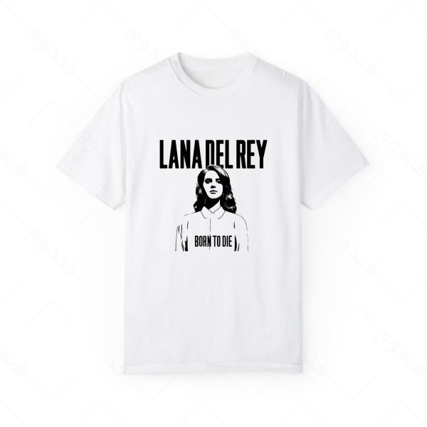 تیشرت سفید و ملانژ طرح LANA DEL REY کد07