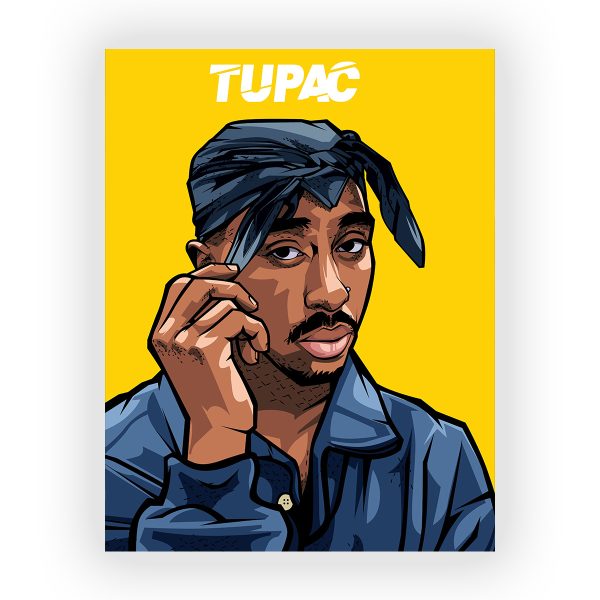 پوستر گلاسه طرح TUPAC SHAKUR کد18