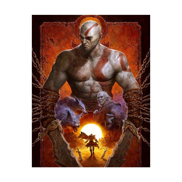 قاب MDF طرح بازی God of war کاراکتر KRATOS