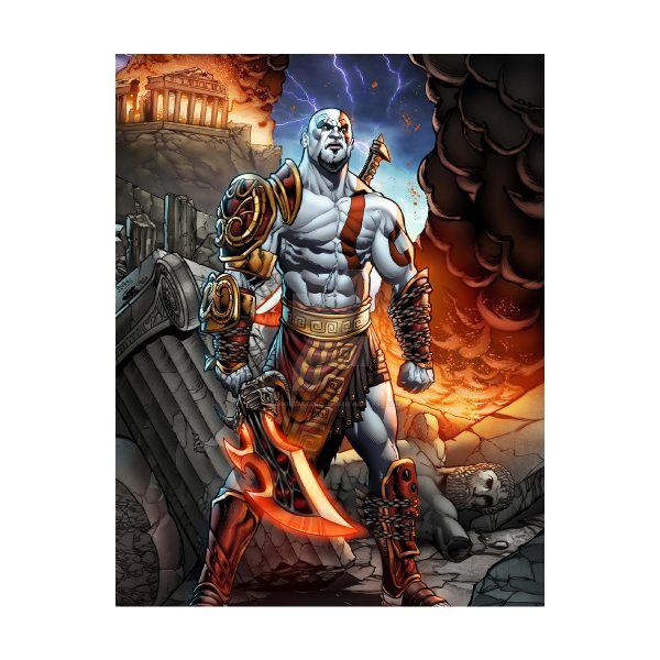 قاب MDF طرح بازی God of war کاراکتر KRATOS