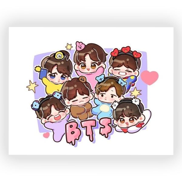 قاب MDF طرح گروه BTS کد05