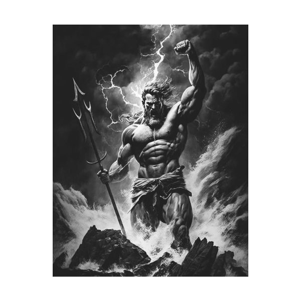 قاب MDF طرح بازی God of war کاراکتر POSEIDON