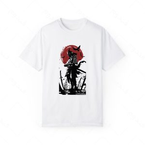 تیشرت سفید و ملانژ طرح بازی Ghost of Tsushima کد10