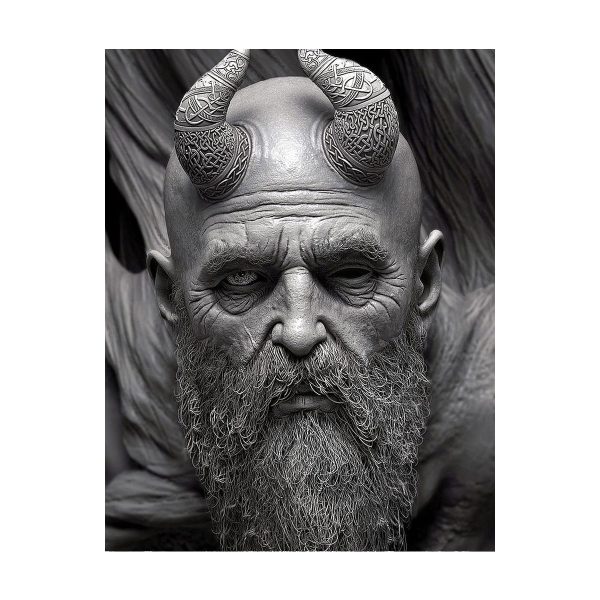 قاب MDF طرح بازی God of war کاراکتر MIMIR