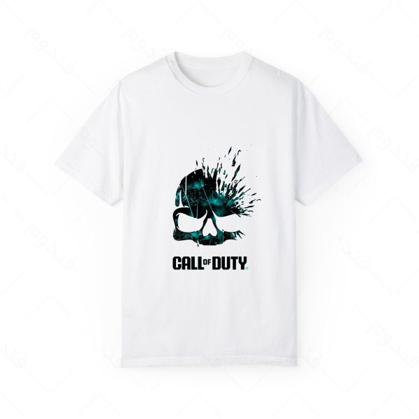 تیشرت سفید و ملانژ طرح بازی Call Of Duty کد03