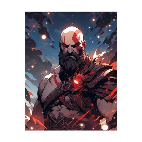 قاب MDF طرح بازی God of war کاراکتر KRATOS