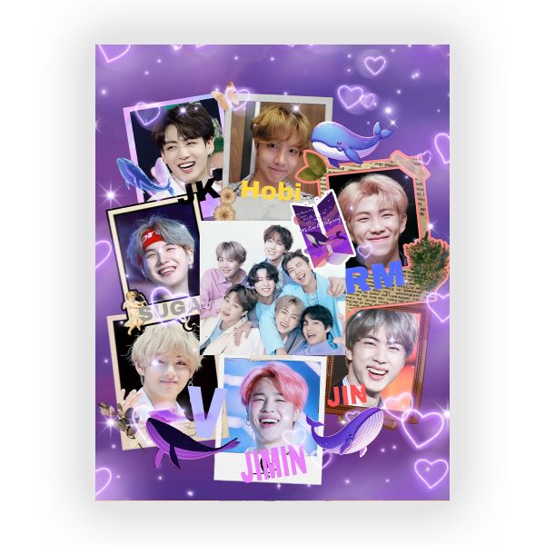 پوستر گلاسه طرح گروه BTS کد 01