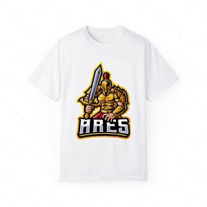 تیشرت سفید و ملانژ طرح بازی god of war کاراکتر ARES