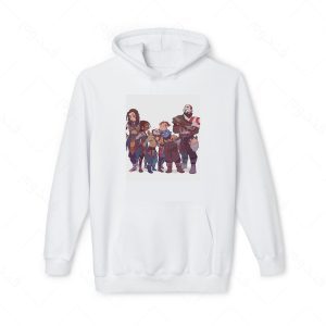 هودی سفید و ملانژ طرح بازی God of war کاراکتر KRATOS