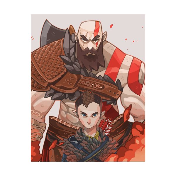 قاب MDF طرح بازی God of war کاراکتر ATREUS