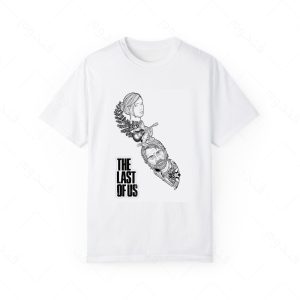 تیشرت سفید و ملانژ طرح بازی The last of us کد007