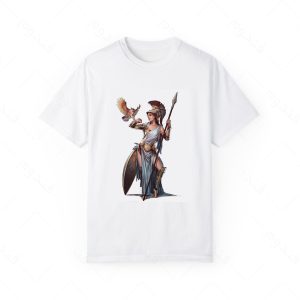 تیشرت سفید و ملانژ طرح بازی god of war کاراکتر ATHENA