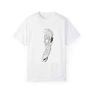 تیشرت سفید و ملانژ طرح بازی god of war کاراکتر ATHENA