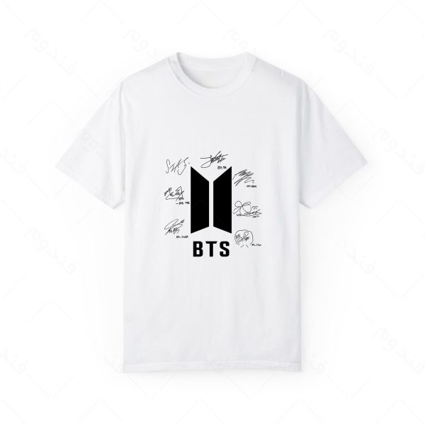 تیشرت سفید و ملانژ طرح گروه BTS کد04