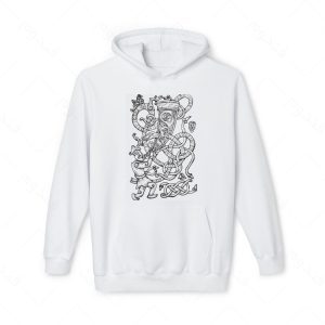 هودی سفید و ملانژ طرح بازی God of war کاراکتر HEIMDALL