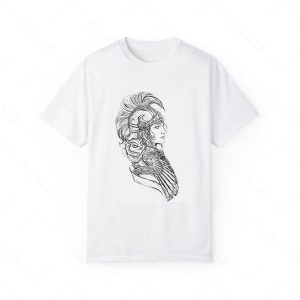 تیشرت سفید و ملانژ طرح بازی god of war کاراکتر ATHENA