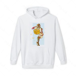 هودی سفید و ملانژ طرح بازی God of war کاراکتر HERMES