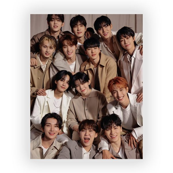 پوستر گلاسه طرح گروه Seventeen کد08