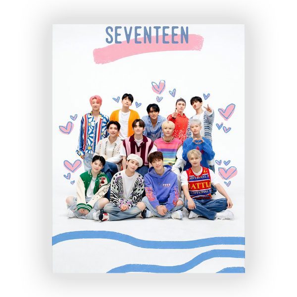 قاب MDF طرح گروه Seventeen کد10