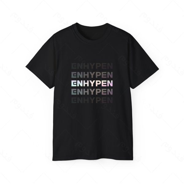 تیشرت مشکی طرح گروه Enhypen کد03