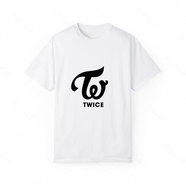 تیشرت سفید و ملانژ طرح گروه TWICE کد11