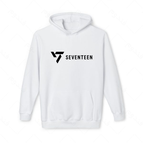 هودی سفید و ملانژ طرح گروه Seventeen کد07