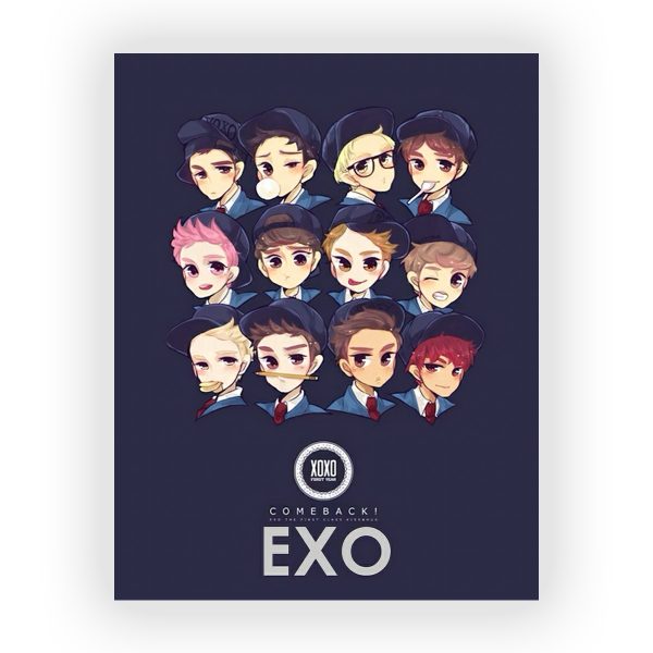 پوستر گلاسه طرح گروه EXO کد30