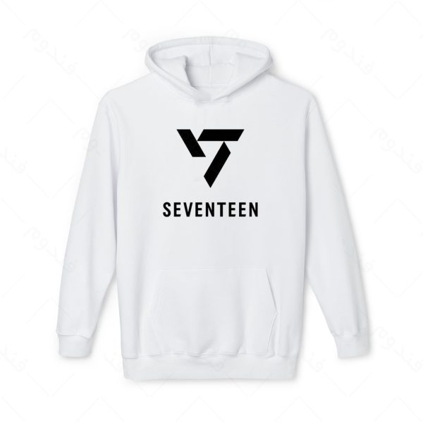 هودی سفید و ملانژ طرح گروه Seventeen کد10