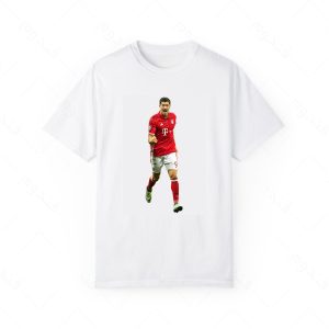 تیشرت سفید و ملانژ لواندوفسکی کد 003