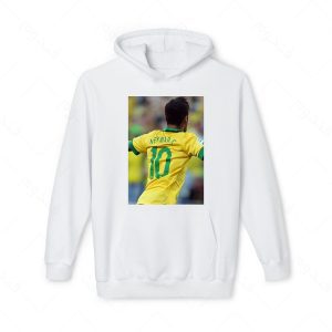 هودی سفید و ملانژ طرح نیمار کد 005