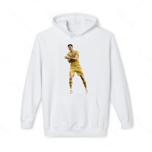 هودی سفید و ملانژ طرح لواندوفسکی کد 002