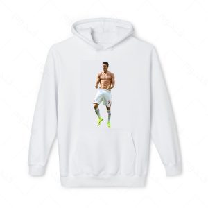 هودی سفید و ملانژ طرح لواندوفسکی کد 004