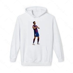 هودی سفید و ملانژ طرح لواندوفسکی کد 005