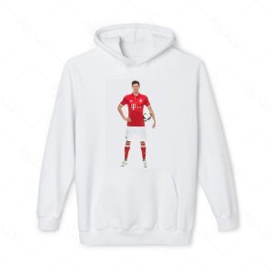 هودی سفید و ملانژ طرح لواندوفسکی کد 006