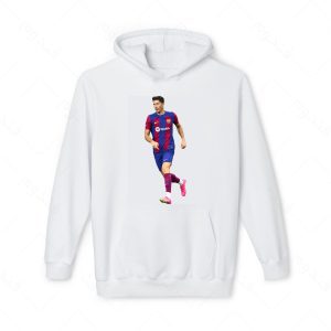 هودی سفید و ملانژ طرح لواندوفسکی کد 007