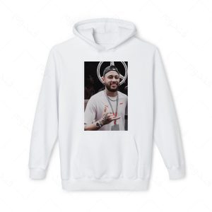 هودی سفید و ملانژ طرح نیمار کد 011