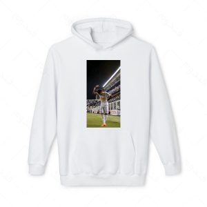 هودی سفید و ملانژ طرح نیمار کد 009