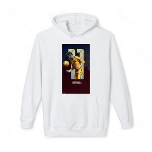 هودی سفید و ملانژ طرح نیمار کد 012