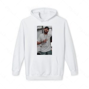 هودی سفید و ملانژ طرح نیمار کد 013