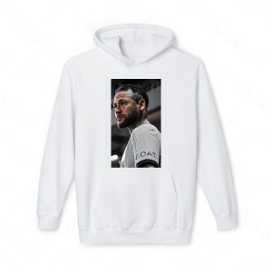 هودی سفید و ملانژ طرح نیمار کد 018