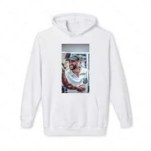 هودی سفید و ملانژ طرح نیمار کد 019